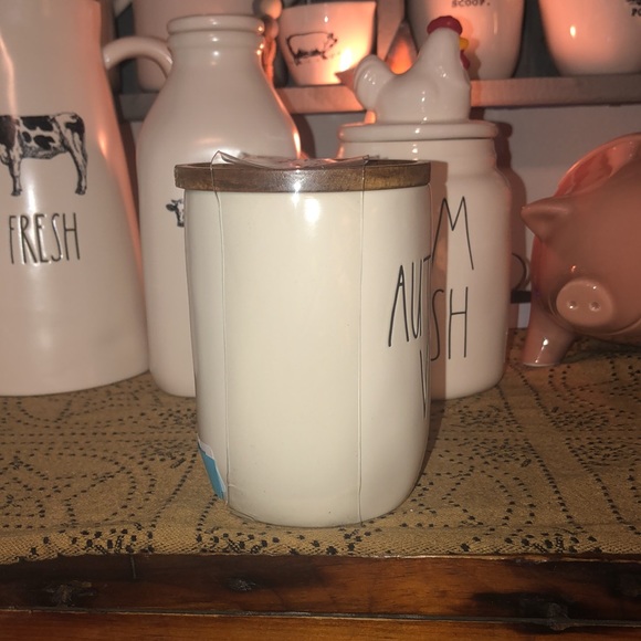 Rae Dunn AUTUMN VIBES Mug with Wood Lid (White) - Picture 5 of 7